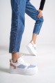 ALESSI Bağcıklı Ortopedik Taban Kadın Sneaker Spor Ayakkabı CBT - Beyaz/Mavi/Fuşya ALESSI Bağcıklı Ortopedik Taban Kadın Sneaker Spor Ayakkabı CBT - Beyaz/Mavi/Fuşya