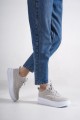 ALESSI Bağcıklı Ortopedik Taban Kadın Sneaker Spor Ayakkabı CBT - Gri ALESSI Bağcıklı Ortopedik Taban Kadın Sneaker Spor Ayakkabı CBT - Gri
