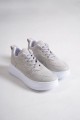 ALESSI Bağcıklı Ortopedik Taban Kadın Sneaker Spor Ayakkabı CBT - Gri ALESSI Bağcıklı Ortopedik Taban Kadın Sneaker Spor Ayakkabı CBT - Gri