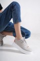 ALESSI Bağcıklı Ortopedik Taban Kadın Sneaker Spor Ayakkabı CBT - Gri/Turuncu ALESSI Bağcıklı Ortopedik Taban Kadın Sneaker Spor Ayakkabı CBT - Gri/Turuncu
