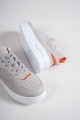 ALESSI Bağcıklı Ortopedik Taban Kadın Sneaker Spor Ayakkabı CBT - Gri/Turuncu ALESSI Bağcıklı Ortopedik Taban Kadın Sneaker Spor Ayakkabı CBT - Gri/Turuncu