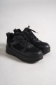 ALESSI Bağcıklı Ortopedik Taban Kadın Sneaker Spor Ayakkabı CST - Siyah ALESSI Bağcıklı Ortopedik Taban Kadın Sneaker Spor Ayakkabı CST - Siyah