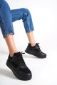 ALESSI Bağcıklı Ortopedik Taban Kadın Sneaker Spor Ayakkabı CST - Siyah ALESSI Bağcıklı Ortopedik Taban Kadın Sneaker Spor Ayakkabı CST - Siyah
