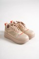 ALESSI Bağcıklı Ortopedik Taban Kadın Sneaker Spor Ayakkabı CTT - Ten/Turuncu ALESSI Bağcıklı Ortopedik Taban Kadın Sneaker Spor Ayakkabı CTT - Ten/Turuncu