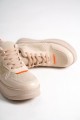 ALESSI Bağcıklı Ortopedik Taban Kadın Sneaker Spor Ayakkabı CTT - Ten/Turuncu ALESSI Bağcıklı Ortopedik Taban Kadın Sneaker Spor Ayakkabı CTT - Ten/Turuncu