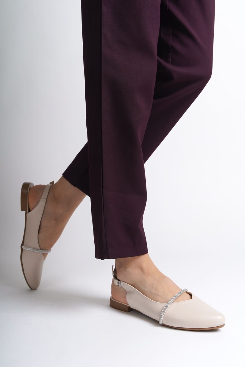 ALLISON Tokalı Ortopedik Rahat Taban Taş Detaylı Kadın Babet Ayakkabı  CKT - Krem ALLISON Tokalı Ortopedik Rahat Taban Taş Detaylı Kadın Babet Ayakkabı  CKT - Krem