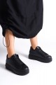BIANA Bağcıklı Ortopedik Taban Kadın Sneaker Spor Ayakkabı CST - Siyah BIANA Bağcıklı Ortopedik Taban Kadın Sneaker Spor Ayakkabı CST - Siyah