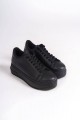 BIANA Bağcıklı Ortopedik Taban Kadın Sneaker Spor Ayakkabı CST - Siyah BIANA Bağcıklı Ortopedik Taban Kadın Sneaker Spor Ayakkabı CST - Siyah