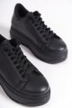 BIANA Bağcıklı Ortopedik Taban Kadın Sneaker Spor Ayakkabı CST - Siyah BIANA Bağcıklı Ortopedik Taban Kadın Sneaker Spor Ayakkabı CST - Siyah