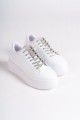 DELLA Bağcıklı Ortopedik Taban Taşlı Kadın Sneaker Spor Ayakkabı CBT - Beyaz DELLA Bağcıklı Ortopedik Taban Taşlı Kadın Sneaker Spor Ayakkabı CBT - Beyaz