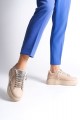 DELLA Bağcıklı Ortopedik Taban Taşlı Kadın Sneaker Spor Ayakkabı CTT - Ten DELLA Bağcıklı Ortopedik Taban Taşlı Kadın Sneaker Spor Ayakkabı CTT - Ten