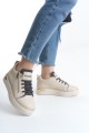 DINA Bağcıklı Fermuarlı Ortopedik Taban Kadın Sneaker Spor Ayakkabı CKT - Krem/Gri/Altın DINA Bağcıklı Fermuarlı Ortopedik Taban Kadın Sneaker Spor Ayakkabı CKT - Krem/Gri/Altın