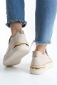 DINA Bağcıklı Fermuarlı Ortopedik Taban Kadın Sneaker Spor Ayakkabı CKT - Krem/Gri/Altın DINA Bağcıklı Fermuarlı Ortopedik Taban Kadın Sneaker Spor Ayakkabı CKT - Krem/Gri/Altın