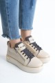 DINA Bağcıklı Fermuarlı Ortopedik Taban Kadın Sneaker Spor Ayakkabı CKT - Krem/Gri/Altın DINA Bağcıklı Fermuarlı Ortopedik Taban Kadın Sneaker Spor Ayakkabı CKT - Krem/Gri/Altın