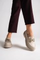 HOLLY Bağcıksız Ortopedik Taban Toka Detaylı Oxford Loafer Makosen Kadın Klasik Ayakkabı KT - Krem HOLLY Bağcıksız Ortopedik Taban Toka Detaylı Oxford Loafer Makosen Kadın Klasik Ayakkabı KT - Krem
