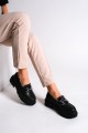 HOLLY Bağcıksız Ortopedik Taban Toka Detaylı Oxford Loafer Makosen Kadın Klasik Ayakkabı ST - Siyah HOLLY Bağcıksız Ortopedik Taban Toka Detaylı Oxford Loafer Makosen Kadın Klasik Ayakkabı ST - Siyah