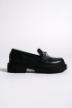 HOLLY Bağcıksız Ortopedik Taban Toka Detaylı Oxford Loafer Makosen Kadın Klasik Ayakkabı ST - Siyah HOLLY Bağcıksız Ortopedik Taban Toka Detaylı Oxford Loafer Makosen Kadın Klasik Ayakkabı ST - Siyah