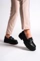 HOLLY Bağcıksız Ortopedik Taban Toka Detaylı Oxford Loafer Makosen Kadın Klasik Ayakkabı ST - Siyah HOLLY Bağcıksız Ortopedik Taban Toka Detaylı Oxford Loafer Makosen Kadın Klasik Ayakkabı ST - Siyah