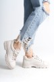JANE Bağcıklı Ortopedik Taban Kadın Sneaker Spor Ayakkabı CKT - Krem JANE Bağcıklı Ortopedik Taban Kadın Sneaker Spor Ayakkabı CKT - Krem