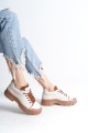 JANE Bağcıklı Ortopedik Taban Kadın Sneaker Spor Ayakkabı CTT - Krem JANE Bağcıklı Ortopedik Taban Kadın Sneaker Spor Ayakkabı CTT - Krem