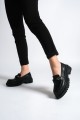 JANNA Bağcıksız Ortopedik Taban Zincir Detaylı Oxford Loafer Makosen Kadın Klasik Ayakkabı ST - Siyah JANNA Bağcıksız Ortopedik Taban Zincir Detaylı Oxford Loafer Makosen Kadın Klasik Ayakkabı ST - Siyah