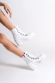 EMMA Bağcıklı Fermuarlı Ortopedik Taban Topuklu Kadın Bot CBT - Beyaz