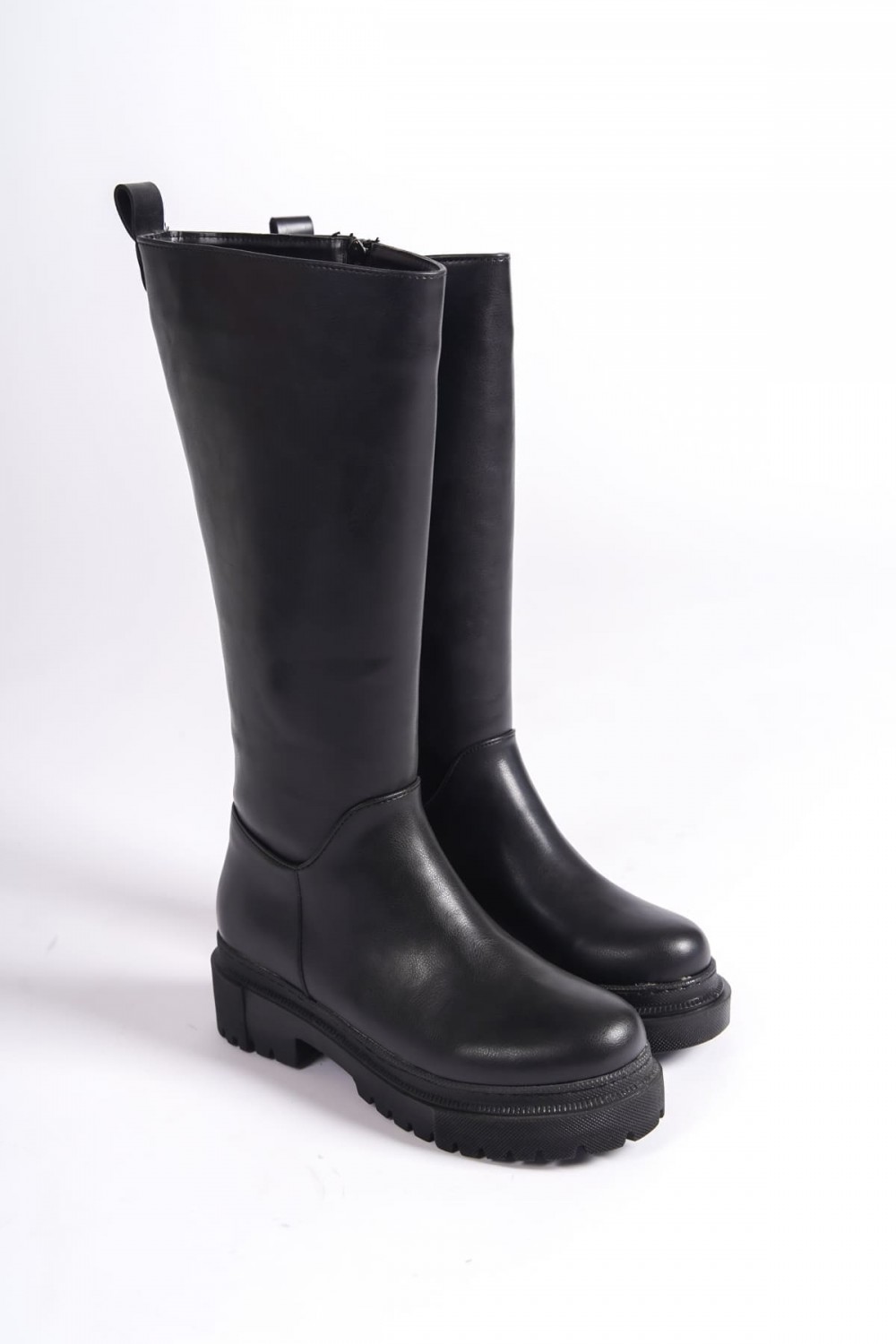 MIRA Bağcıksız Fermuarlı Ortopedik Taban Kadın Çizme CST - Siyah