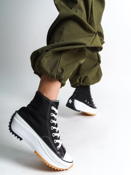 ROMA Bağcıklı Ortopedik Taban Kadın Sneaker Spor Ayakkabı  TBT - Siyah