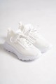 ASRIN Bağcıklı Ortopedik Taban Kadın Triko Kadın Spor Ayakkabı TBT - Beyaz