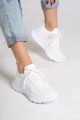 ASRIN Bağcıklı Ortopedik Taban Kadın Triko Kadın Spor Ayakkabı TBT - Beyaz
