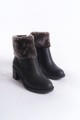 KATYA Fermuarlı Ortopedik Taban Topuklu Kürk DetaylıKadın Bot CST - Siyah | Joy Ayakkabı XML Bayilik KATYA Fermuarlı Ortopedik Taban Topuklu Kürk DetaylıKadın Bot CST - Siyah - XML Bayilik ve Dropshipping