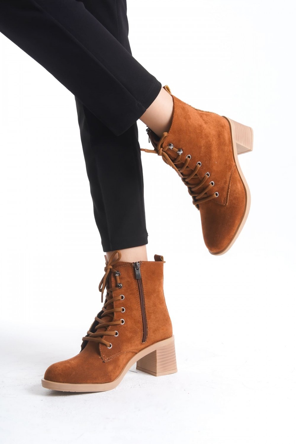 LENA Bağcıklı Fermuarlı Ortopedik Taban Topuklu Süet Kadın Bot STT - Taba | Joy Ayakkabı XML Bayilik LENA Bağcıklı Fermuarlı Ortopedik Taban Topuklu Süet Kadın Bot STT - Taba - XML Bayilik ve Dropshipping