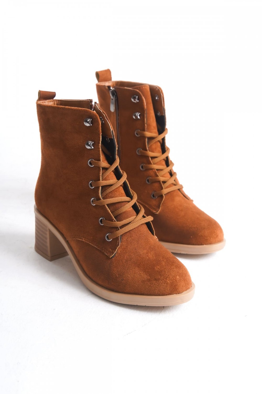 LENA Bağcıklı Fermuarlı Ortopedik Taban Topuklu Süet Kadın Bot STT - Taba | Joy Ayakkabı XML Bayilik LENA Bağcıklı Fermuarlı Ortopedik Taban Topuklu Süet Kadın Bot STT - Taba - XML Bayilik ve Dropshipping