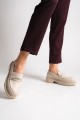 LILA Bağcıksız Ortopedik Taban Taş Detaylı Oxford Loafer Makosen Kadın Klasik Ayakkabı KT - Krem LILA Bağcıksız Ortopedik Taban Taş Detaylı Oxford Loafer Makosen Kadın Klasik Ayakkabı KT - Krem