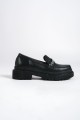 LILA Bağcıksız Ortopedik Taban Taş Detaylı Oxford Loafer Makosen Kadın Klasik Ayakkabı ST - Siyah LILA Bağcıksız Ortopedik Taban Taş Detaylı Oxford Loafer Makosen Kadın Klasik Ayakkabı ST - Siyah