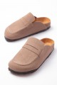 LUVRA Bağcıksız Hakiki Süet Deri Kadın Günlük Mantar Taban Loafer Klasik Ayakkabı HDMT - Bej LUVRA Bağcıksız Hakiki Süet Deri Kadın Günlük Mantar Taban Loafer Klasik Ayakkabı HDMT - Bej