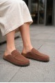 LUVRA Bağcıksız Hakiki Süet Deri Kadın Günlük Mantar Taban Loafer Klasik Ayakkabı HDMT - Kahve LUVRA Bağcıksız Hakiki Süet Deri Kadın Günlük Mantar Taban Loafer Klasik Ayakkabı HDMT - Kahve