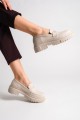 MAYA Bağcıksız Ortopedik Taban Oxford Loafer Makosen Kadın Klasik Ayakkabı KT - Krem MAYA Bağcıksız Ortopedik Taban Oxford Loafer Makosen Kadın Klasik Ayakkabı KT - Krem