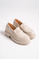 MAYA Bağcıksız Ortopedik Taban Oxford Loafer Makosen Kadın Klasik Ayakkabı KT - Krem MAYA Bağcıksız Ortopedik Taban Oxford Loafer Makosen Kadın Klasik Ayakkabı KT - Krem