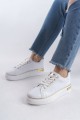 MINA Bağcıklı Ortopedik Taban Kadın Sneaker Spor Ayakkabı BT - Beyaz/Altın MINA Bağcıklı Ortopedik Taban Kadın Sneaker Spor Ayakkabı BT - Beyaz/Altın