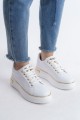 MINA Bağcıklı Ortopedik Taban Kadın Sneaker Spor Ayakkabı BT - Beyaz/Altın MINA Bağcıklı Ortopedik Taban Kadın Sneaker Spor Ayakkabı BT - Beyaz/Altın