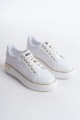 MINA Bağcıklı Ortopedik Taban Kadın Sneaker Spor Ayakkabı CBT - Beyaz/Altın MINA Bağcıklı Ortopedik Taban Kadın Sneaker Spor Ayakkabı CBT - Beyaz/Altın