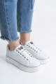MINA Bağcıklı Ortopedik Taban Kadın Sneaker Spor Ayakkabı CBT - Beyaz/Gümüş MINA Bağcıklı Ortopedik Taban Kadın Sneaker Spor Ayakkabı CBT - Beyaz/Gümüş