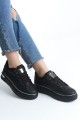 MINA Bağcıklı Ortopedik Taban Kadın Sneaker Spor Ayakkabı CST - Siyah/Gümüş MINA Bağcıklı Ortopedik Taban Kadın Sneaker Spor Ayakkabı CST - Siyah/Gümüş