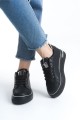 MINA Bağcıklı Ortopedik Taban Kadın Sneaker Spor Ayakkabı CST - Siyah/Gümüş MINA Bağcıklı Ortopedik Taban Kadın Sneaker Spor Ayakkabı CST - Siyah/Gümüş
