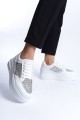 MIPA Bağcıklı Ortopedik Taban Simli Kadın Sneaker Spor Ayakkabı CBT - Beyaz MIPA Bağcıklı Ortopedik Taban Simli Kadın Sneaker Spor Ayakkabı CBT - Beyaz