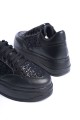 MIPA Bağcıklı Ortopedik Taban Simli Kadın Sneaker Spor Ayakkabı CST - Siyah MIPA Bağcıklı Ortopedik Taban Simli Kadın Sneaker Spor Ayakkabı CST - Siyah