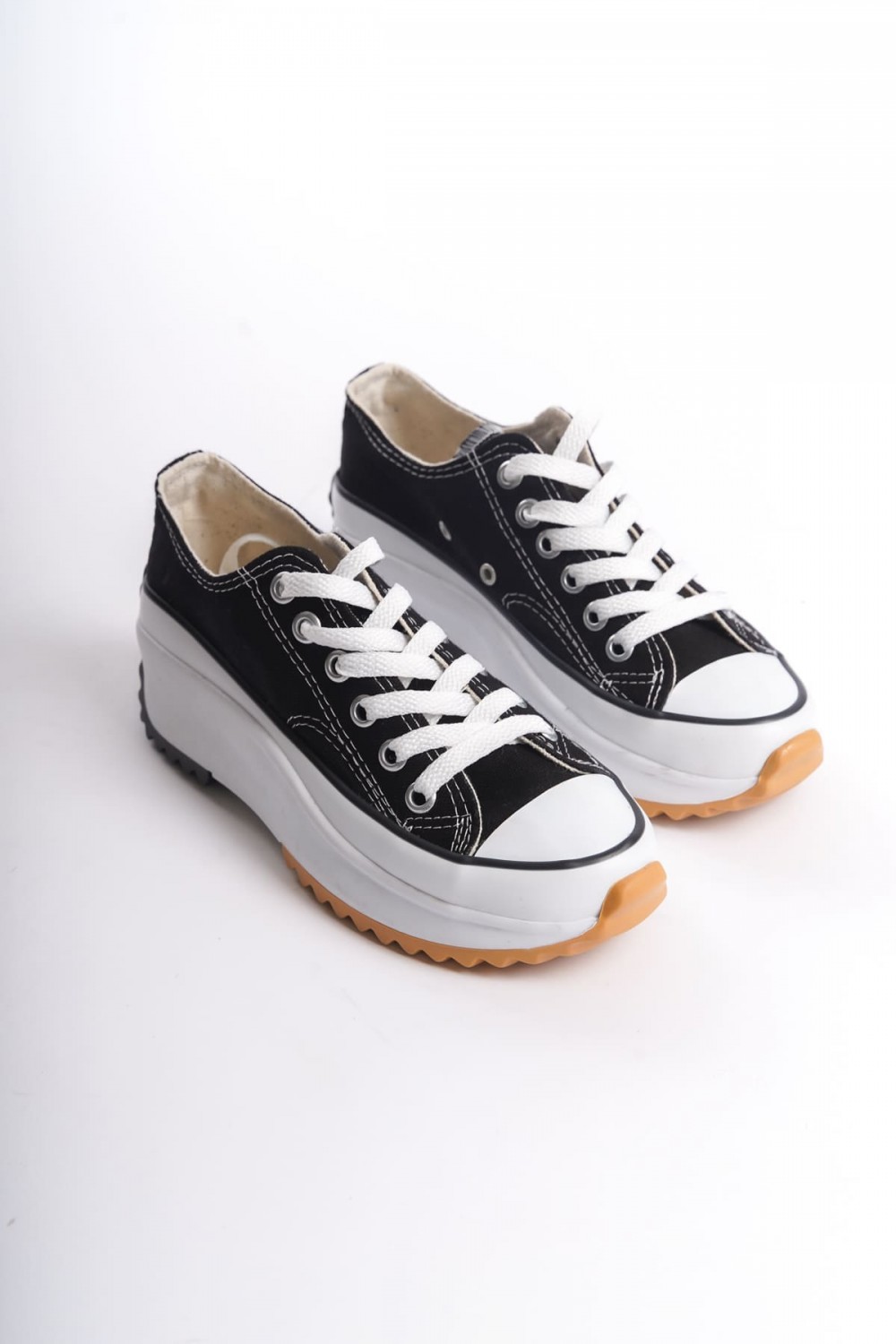 PARIS Bağcıklı Ortopedik Taban Kadın Sneaker Spor Ayakkabı  TBT - Siyah - XML Bayilik ve Dropshipping