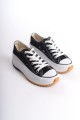PARIS Bağcıklı Ortopedik Taban Kadın Sneaker Spor Ayakkabı  TBT - Siyah - XML Bayilik ve Dropshipping