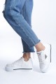 PRAG Bağcıklı Ortopedik Taban Desenli Kadın Sneaker Spor Ayakkabı CBT - Beyaz PRAG Bağcıklı Ortopedik Taban Desenli Kadın Sneaker Spor Ayakkabı CBT - Beyaz
